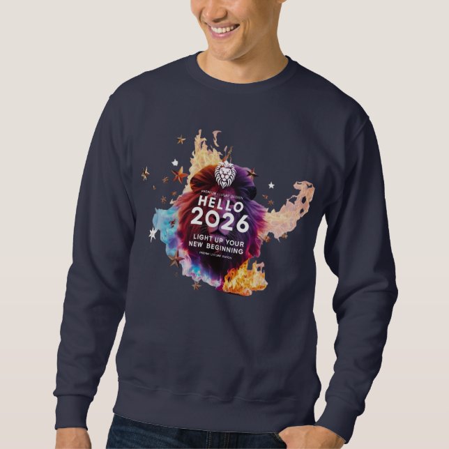 Hello 2026 Minimalist Sparkler Premium Basic  Sweatshirt (Front)