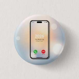 "Hello 2026 – New Beginnings 🌟" 1 Inch Round Button