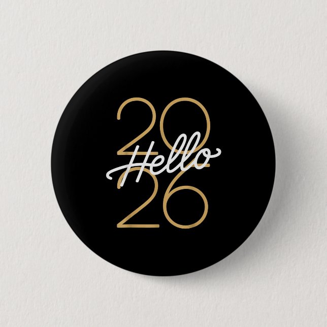Hello 2026 New Year Celebration Eve Party Men Wome 2 Inch Round Button (Front)