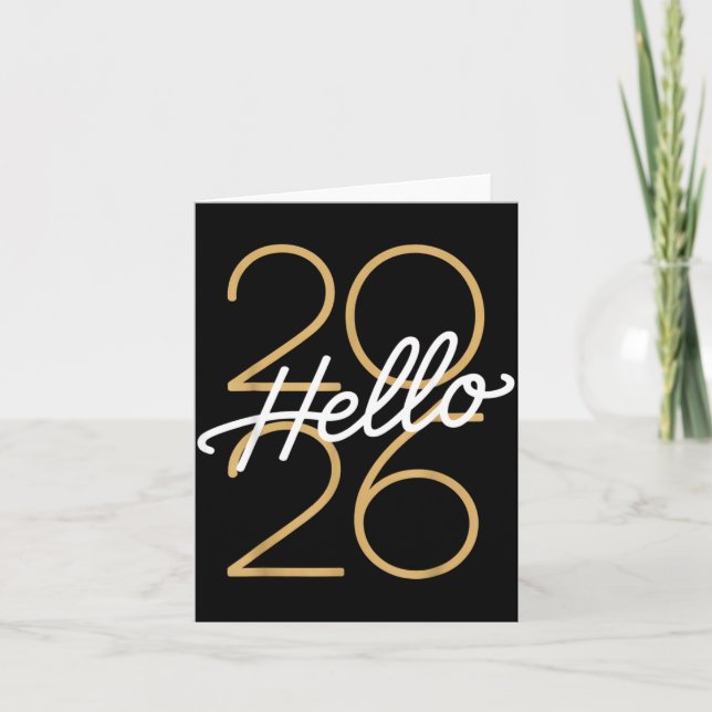 Hello 2026 New Year Celebration Eve Party Men Wome Card (Front)