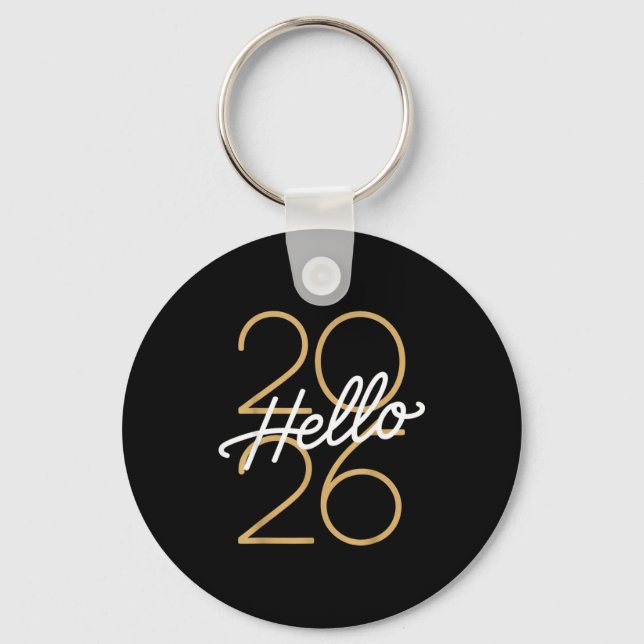 Hello 2026 New Year Celebration Eve Party Men Wome Keychain (Front)