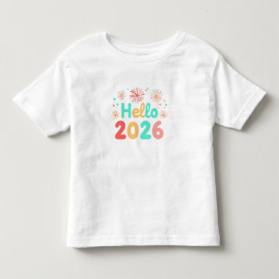 Hello 2026 Toddler Girl T-Shirt   Cute New Year 