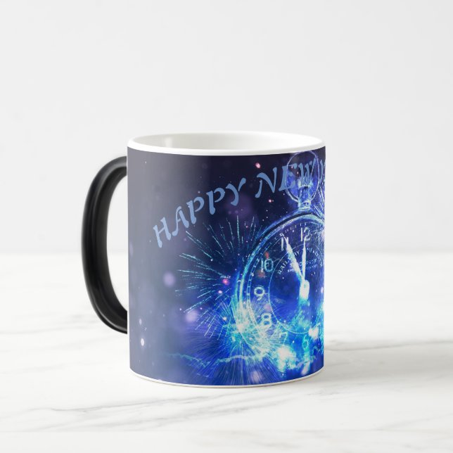 Hello 2027 Happy New Year - Premium Navy Blue  Magic Mug (Front Left)