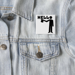 Hello 2 Inch Square Button
