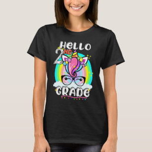 Hello 2nd Grade Cute Unicorn Back To School Teache T-Shirt