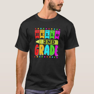 Hello 2Nd Grade Grader Teacher School Second 2 Two T-Shirt