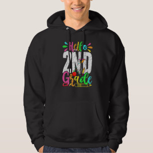 Hello 2nd Grade Graduation Back To School Men Wome Hoodie