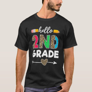 Hello 2nd Grade Leopard Team Second Grade Teacher  T-Shirt