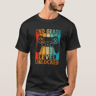 Hello 2nd Grade Level Unlocked Retro Back To Schoo T-Shirt