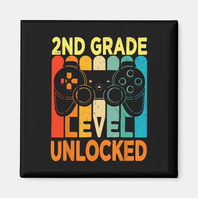 Hello 2nd Grade Level Unlocked Video Game Back to  Magnet (Front)