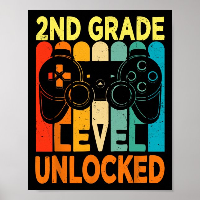 Hello 2nd Grade Level Unlocked Video Game Back To  Poster (Front)