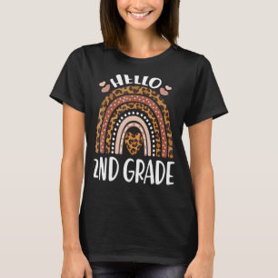 Hello 2nd Grade Rainbow Teachers Kids Back To Scho T-Shirt