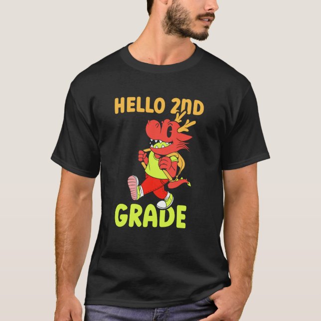 Hello 2Nd Grade School Second Teacher Grader T-Shirt (Front)