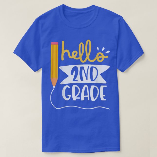 Hello 2nd Grade Teacher Students Back To School fi T-Shirt (Design Front)