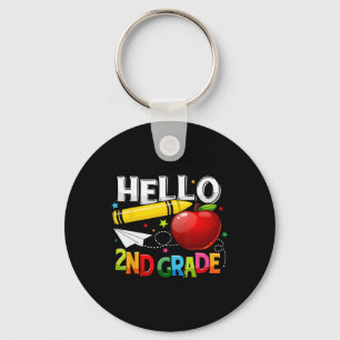 Hello 2nd grade teacher team Second grade squad gi Keychain