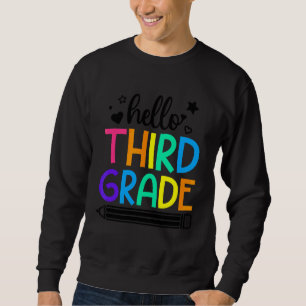 Hello 3rd Grade Back To School Outfits For Girls B Sweatshirt