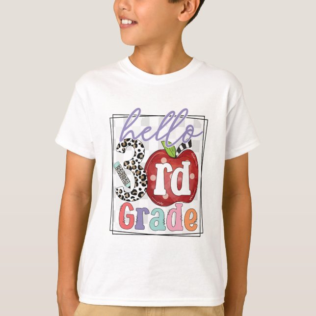 Hello 3rd Grade, Boy or Girl  T-Shirt (Front)
