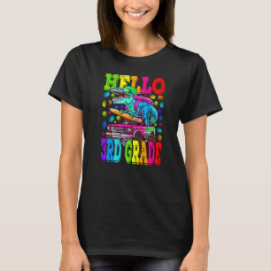 Hello 3rd Grade Monster Truck Dinosaur Back To Sch T-Shirt
