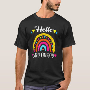 Hello 3rd Grade Rainbow Teacher Student Back To S T-Shirt