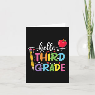 Hello 3rd Grade Teacher Student Back To School Card