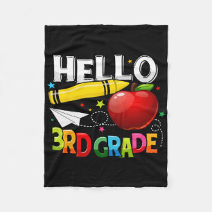 Hello 3rd Grade Teacher Team Third Grade Squad Gir Fleece Blanket