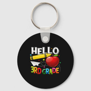 Hello 3rd Grade Teacher Team Third Grade Squad Gir Keychain