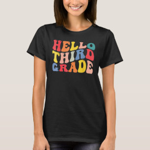 Hello 3rd Third Grade Teacher Back To School Retro T-Shirt
