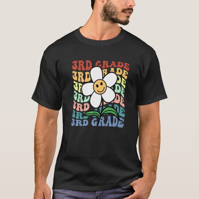 hello 3rd third grade teacher Back To School Retro T-Shirt (Front)