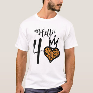 Hello 40 40Th Birthday Party 1981 Birth Leopard Wo T-Shirt