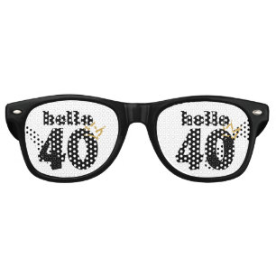 Hello 40 Birthday Crown Retro Sunglasses