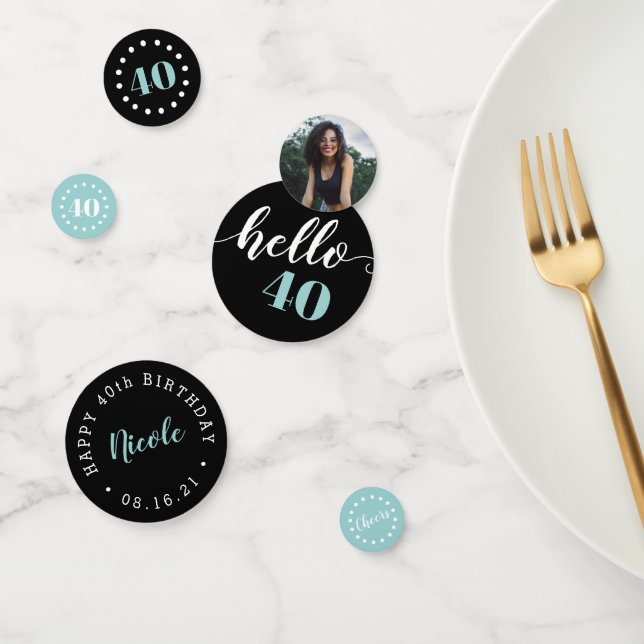 Hello 40 | Milestone Birthday Custom Party Confetti (Group)