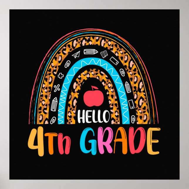 Hello 4th Grade Back to School Poster (Front)