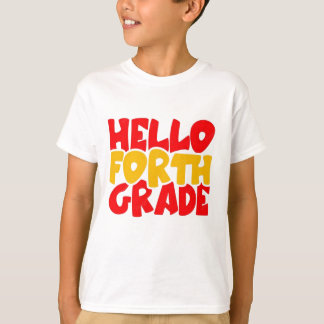 Hello 4th Grade Back to School T-Shirt Design
