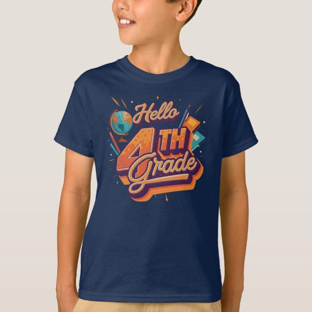 Hello 4th Grade | by Asarteon T-Shirt (Front)