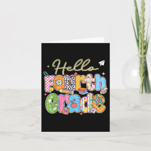 Hello 4th Grade First Day Of School Back To School Card