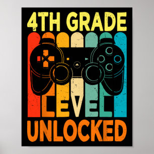 Hello 4th Grade Level Unlocked Video Game Back to  Poster