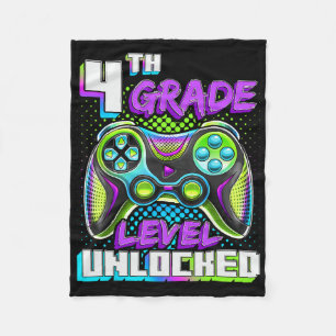 Hello 4th Grade Level Unlocked Video Game Ck To Sc Fleece Blanket