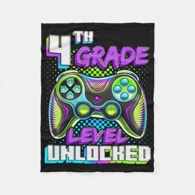 Hello 4th Grade Level Unlocked Video Game Ck To Sc Fleece Blanket (Front)