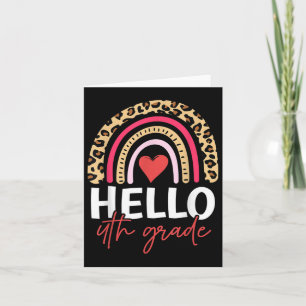 Hello 4th Grade Rainbow Leopard Team Fourth Grade Card