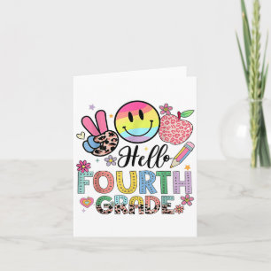 Hello 4th Grade Teacher Back To School  Card