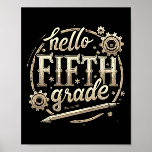 Hello 5th Grade Back To School Apparel  Poster