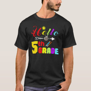 Hello 5TH Grade Leopard Print Fifth Grade Teacher  T-Shirt