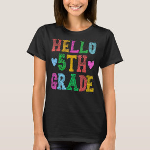 Hello 5th Grade Leopard Squad Back To School Teach T-Shirt
