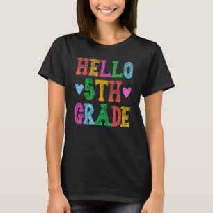 Hello 5th Grade Leopard Squad Back To School Teach T-Shirt