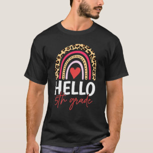 Hello 5th Grade Rainbow Leopard Team Fifth Grade C T-Shirt