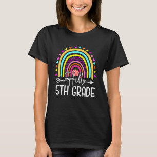 Hello 5th Grade Teacher Students Back To School Ra T-Shirt