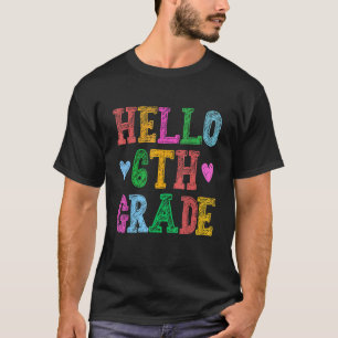 Hello 6th Grade Leopard Squad Back To School Teach T-Shirt