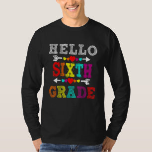 Hello 6th Grade Rainbow Sixth Grade Teacher Kids T-Shirt