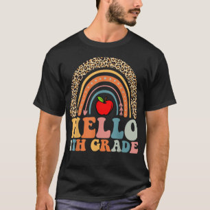 HELLO 7TH GRADE TEACHER LEOPARD RAINBOW BACK TO SC T-Shirt