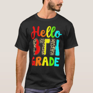 Hello 8th Grade Leopard Print Eighth Grade Teacher T-Shirt